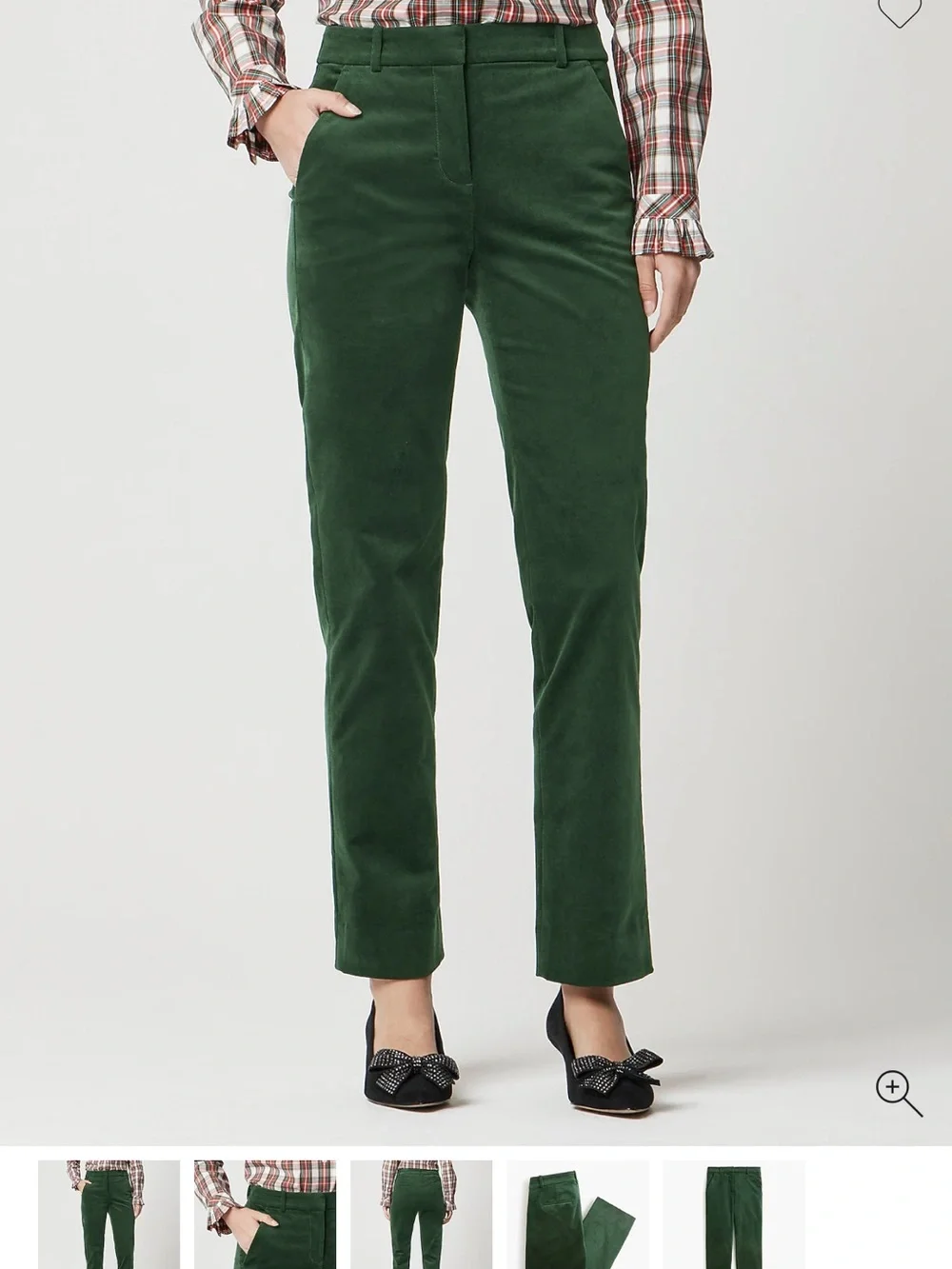 J. Crew Factory Velvet Kallie Pants Dark Green Size 4